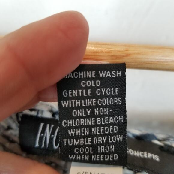 INC International Concepts Women's Open Knit Long Sleeve Tunic Sweater Black XL - Picture 6 of 6